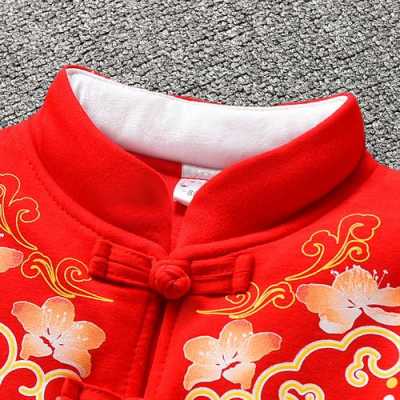 红色中国风衣服童装图片（红色中国风儿童画）-图2